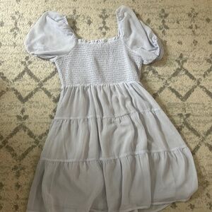 Blue tiered mini dress